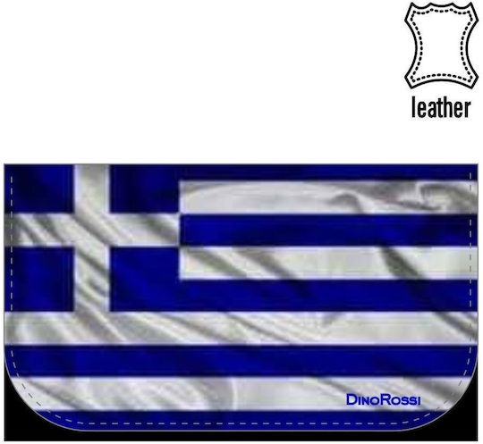 Dino Rossi Handmade Leather Tobacco Pouch with Greek Flag Design By Anna’s Made In Greece
