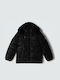 Kids' Fur with Hood Black