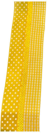 Markas Κορδέλα Μονής Όψης Καρώ & Πουά 35mmx9m Yellow White 48388