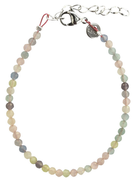 Theodora's Jewellery Women's Bracelet Multicolored Wool from Stainless Steel