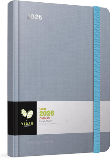 Gipta Diary Canvas 2026 Daily 17×24 Smoke Blue 626-1217-50
