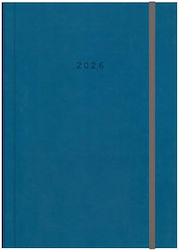 Next Velvet Ημερήσια Ατζέντα B5 2026 Μπλε Δερμά...