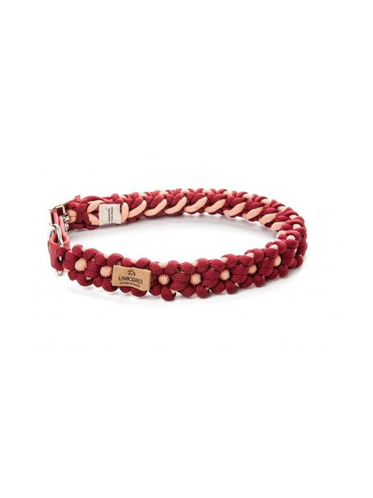 Unicord Handmade Dog Collar Flower Power Burgundy Red 23-29cm XSmall