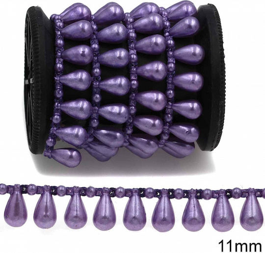 Perla Plastică Măsură Picătură 11mm 233100272 Mov 1metru