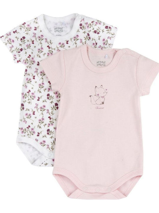 Chicco Short-Sleeved Pink, White 2pcs