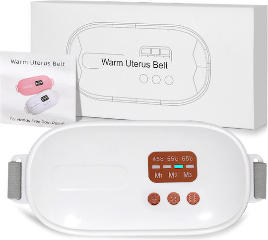 Arvada Relief Ng01 Dispozitiv de Masaj Lombar cu Încălzire pentru Ameliorarea Durerilor Menstruale 3 Niveluri de Încălzire și Vibrație Abdomen Spate Inferior Portabil Reîncărcabil Alb