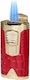 Rocky Patel Statesman Feuerzeuge 3xjet Gold-Rot Leder Punch