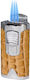 Rocky Patel Statesman Lighter 3xJet Silver-Beige Leather Punch