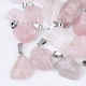 Natürliche Rosa Quarz Edelstahl Anhänger Kette 15–35mm 4 Stück