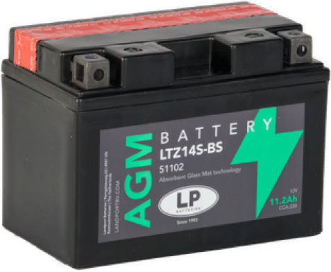 LP Batteries Μπαταρία Μοτοσυκλέτας YTZ14S-BS με Χωρητικότητα 11.2Ah