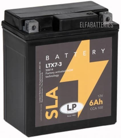 LP Batteries GEL Motorradbatterie YTX7L-BS mit Kapazität 6Ah