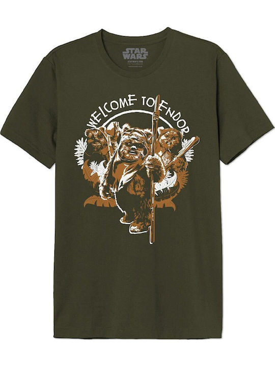 Cotton Division Star Wars Welcome To Endor T-shirt Khaki Mswts044