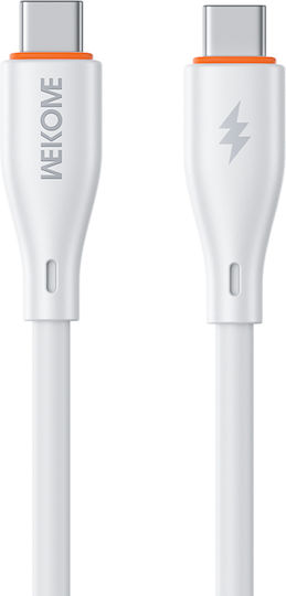 WK USB 2.0 Cable USB-C male - USB-C 65W PD Λευκό 1m 250914