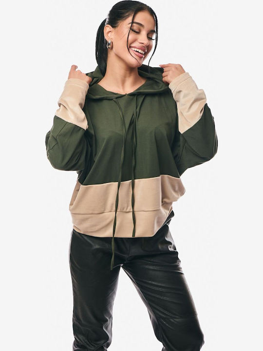 Women's Blouse Leather with Hood Khaki