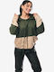 Women's Blouse Leather with Hood Khaki