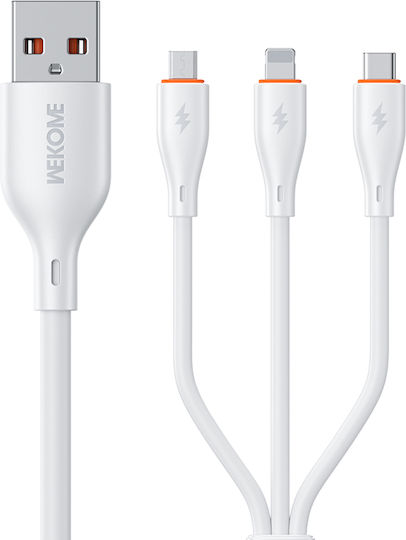 WK USB zu Typ-C,TC-TC / Blitzschlag Kabel Weiß 1.2m (250918)