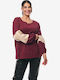 Women's Blouse with Hood Burgundy