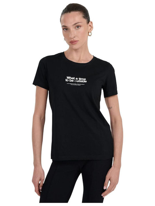 4F Women's Blouse Short Sleeve Black