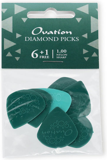 Ovation Πέννα Diamond Grip Picks Nylon Sharp Tip 1,00mm Teal Green