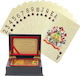 Set Cărți de Joc Poker Kurtzy Premium Impermeabile cu Foaie de Aur 9,5 X 12,5 X 5 Cm Cutie din Lemn Certificat