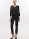 High Waist Women's Jean Trousers in Slim Fit Blue
