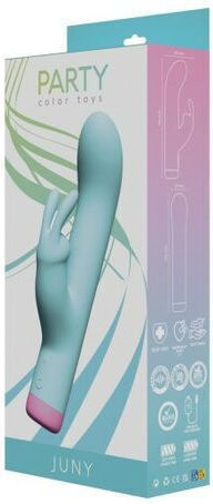 Party Color Toys Διπλός Δονητής 16.6cm Μπλε