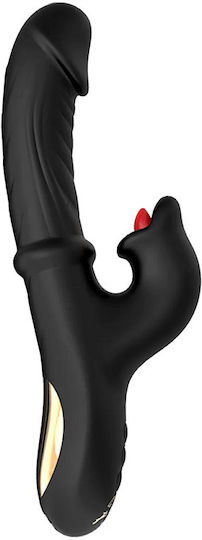 Smd Hard Rock Rabbit Clitoral Stimulation G Spot Vibrator 2-in-1 Double Vibrator 10 Vibrating Modes Black