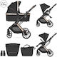 Lorelli Glory Verstellbar 3 in 1 Baby Kinderwagen Geeignet für Neugeborene Schwarz