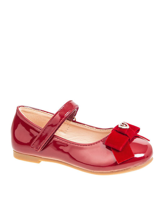 Kids Anatomic Ballerinas with Hoop & Loop Closure Red