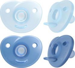 Philips Soothie Soothie Ортодонтски Биберони Силикон с Калъф Син за 0-6 месеци 2бр