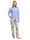 GoldenBay Winter Women's Pyjama Set Light Blue