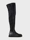 Leder Damenstiefel Schwarz