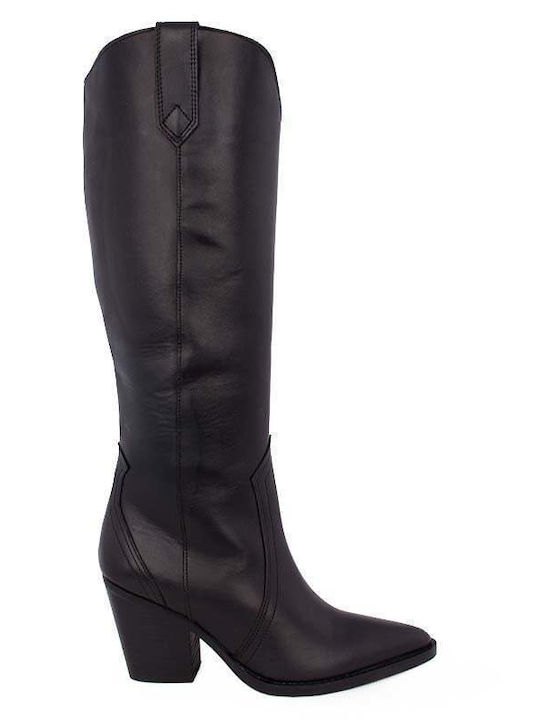 Leather High Heel Women's Boots Orlando 738 Black