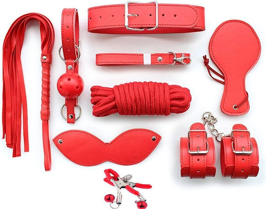 Smd Dominator Red Full BDSM Bondage Restrain Gear Complete Set BDSM 9 Red Accessories