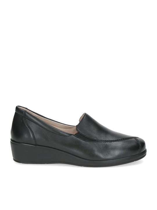 Leather Women's Loafers in Black Color