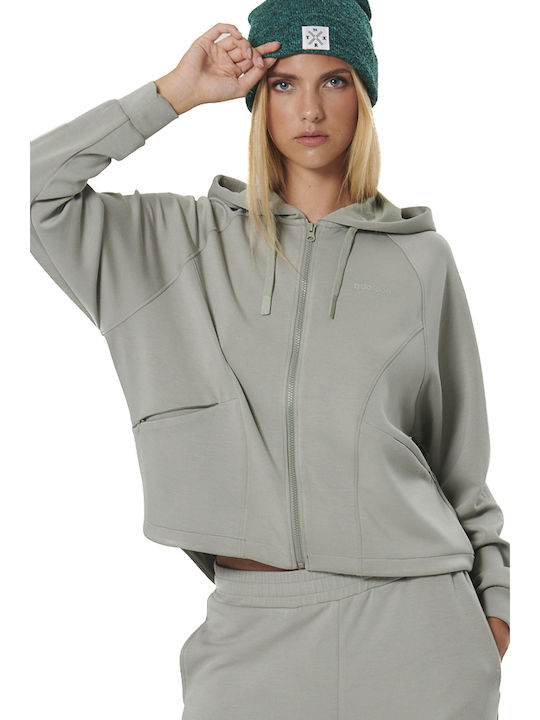 Body Action Women's Sweatshirt Jacket Hooded Olive