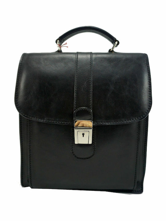 Mybag Δερμάτινη Ανδρική Τσάντα Ώμου / Χιαστί Μαύρη