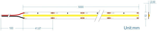 Cubalux LED Strip Tωra 24V Warm White Light 5m Type COB