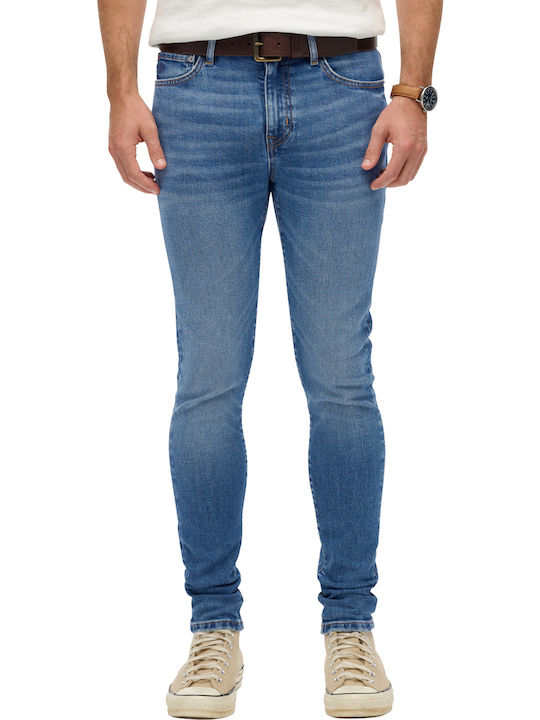Vintage Men's Jeans Pants with Skinny Fit Mid Blue