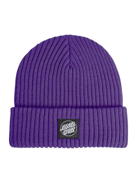 Dot Label Beanie Beanie Knitted in Purple color