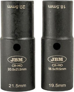 JBM Nüsse Pneumatisch mit Vierkant-Antrieb 1/2" Set 2Stück