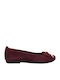 Suede Ballerinas Burgundy