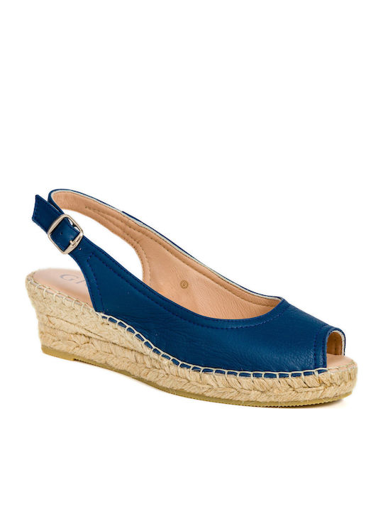 Damenplattformen Blau