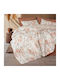 Cotton Box Duvet Cover Set Cotton Single with Pillowcase 160x220 Lamina Cinnamon