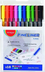Keyroad Μαρκαδόροι Σχεδίου 10 Colors Σετ 10 χρώματα