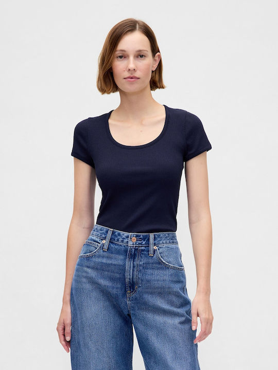 GAP Γυναικείο Crop T-shirt Navy Blue