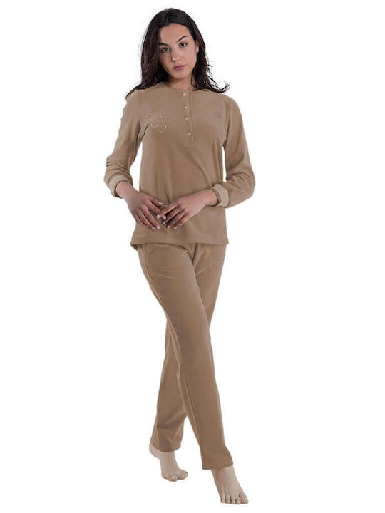 Rachel Winter Damen Pyjama-Set Mocha