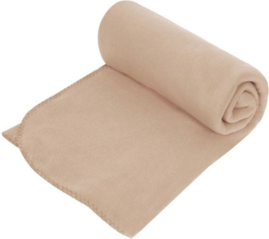 Fleece Decke Übergröße 240x220cm Beigefarbe