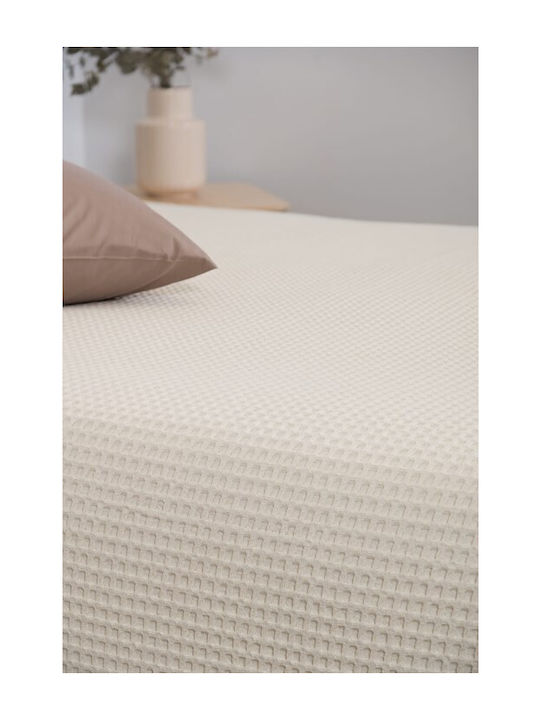 Naf Naf Waffle Κουβέρτα Πικέ Μονή 160x240εκ. Cream