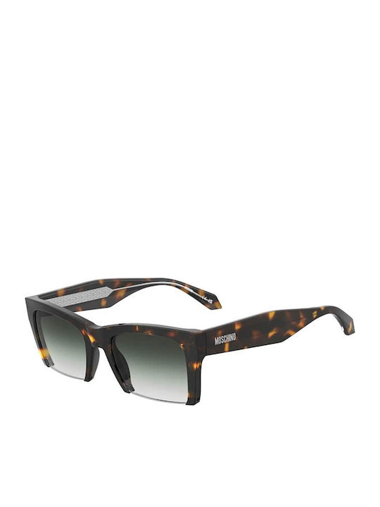 Moschino Unisex Sunglasses with Brown Tartaruga Plastic Frame and Green Gradient Lens mos196/s 086/9K